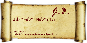 Járó Mária névjegykártya
