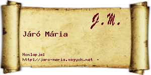 Járó Mária névjegykártya