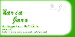 maria jaro business card