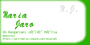 maria jaro business card